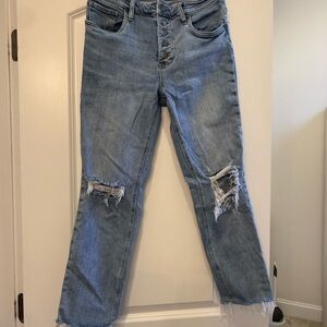 Kut from the Kloth Light Blue Distressed Straight Leg Jeans